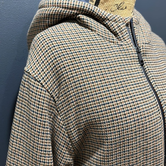 Zara Houndstooth Wool Blend Parka Size 13-14 - Picture 2 of 8